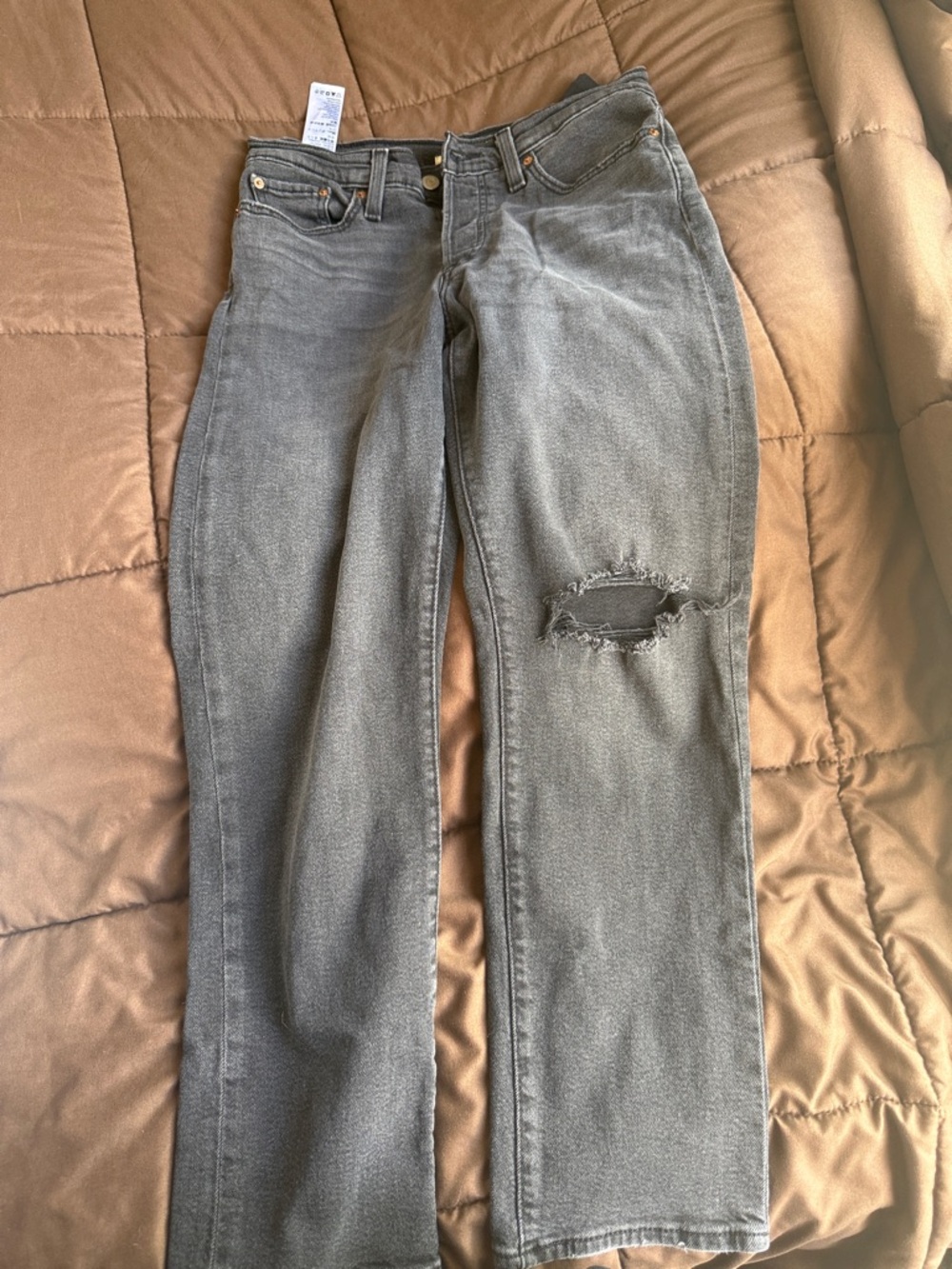 Women’s High-Rise Gray Distressed Jeans